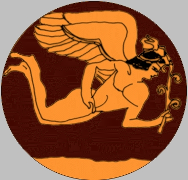 Los grandes coneptos, la erotica , Ilustracion : Eros sobre cerámica griega, cursos sexologia, carrera de sexologia, clinica sexologia