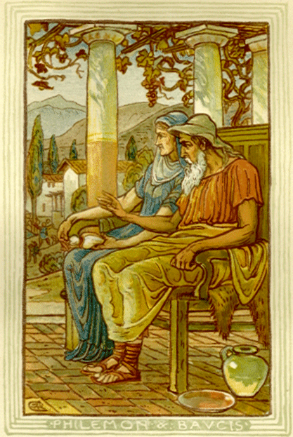 Articulos de sexologia - FILEMON Y BAUCIS, LEYENDA GRIEGA ILUSTRACION